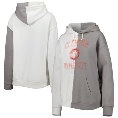 Clemson Tigers Gameday Couture Women's Split Pullover Hoodie - Gray/White