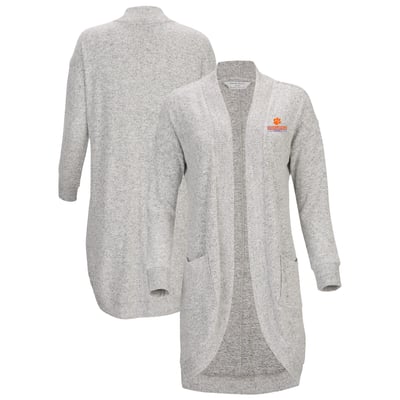 Clemson Tigers Women's Oversized Cuddle Tri-Blend Cardigan - Gray
