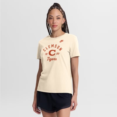 Clemson Tigers Nike Women's Legacy Team Name T-Shirt - Natural