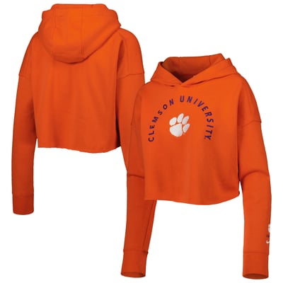 Clemson Tigers Nike Women's 2-Hit Cropped Pullover Hoodie - Orange