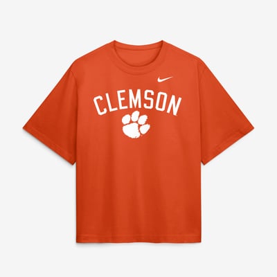  Clemson Tigers Nike Women's Arch Logo Boxy T-Shirt - Orange
