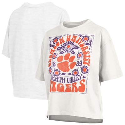 Clemson Tigers Pressbox Women's Harmony Oversized T-Shirt - White
