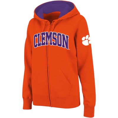 Clemson Tigers Stadium Athletic Women's Arched Name Full-Zip Hoodie - Orange