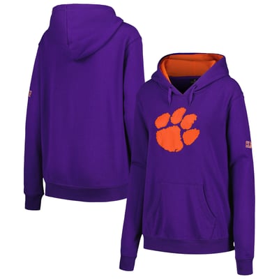 Clemson Tigers Stadium Athletic Women's Big Logo Pullover Hoodie - Purple