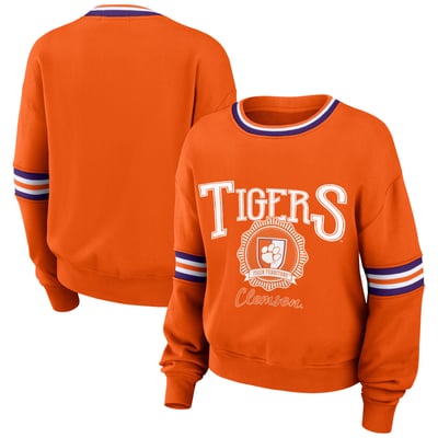 Clemson Tigers WEAR by Erin Andrews Women's Vintage Pullover Sweatshirt - Orange