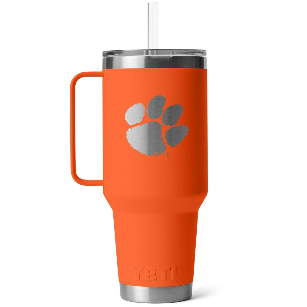 Clemson Tigers YETI 42oz. Rambler Straw Mug