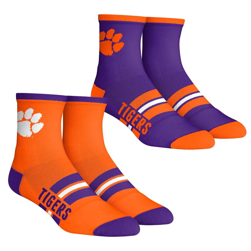 Clemson Tigers Rock Em Socks Youth 2-Pack Multi Stripe Quarter Socks Set