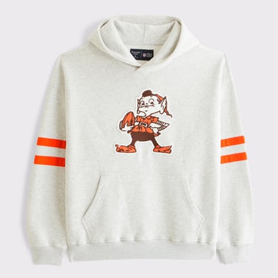 Cleveland Browns Abercrombie & Fitch Popover Hoodie - Gray