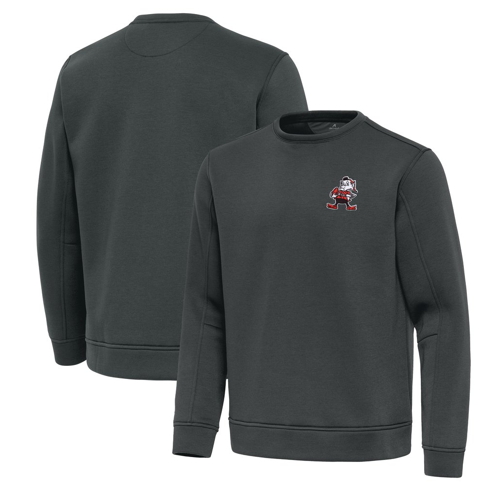 Cleveland Browns Antigua Relevant Lightweight Pullover Sweatshirt - Pewter