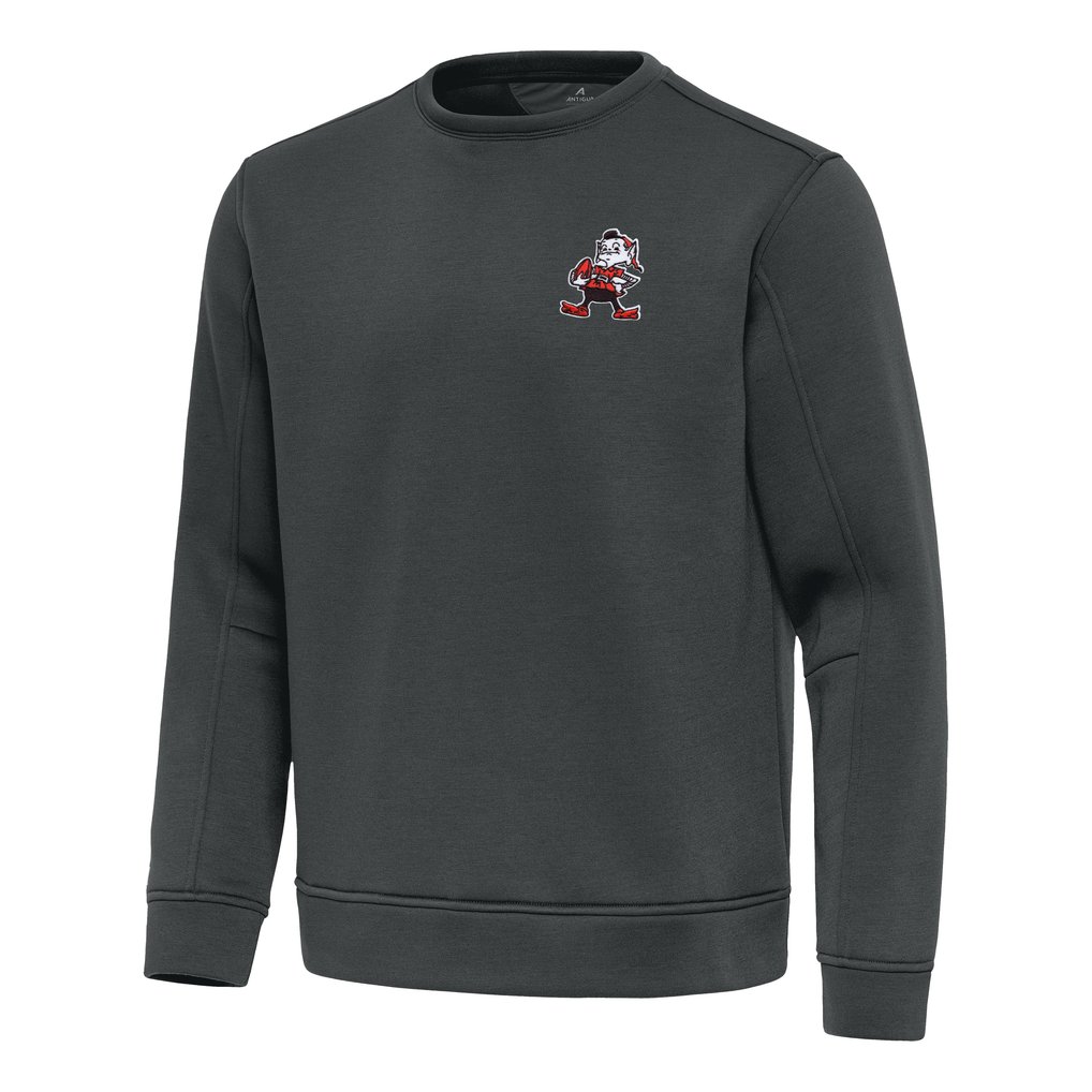 Cleveland Browns Antigua Relevant Lightweight Pullover Sweatshirt - Pewter