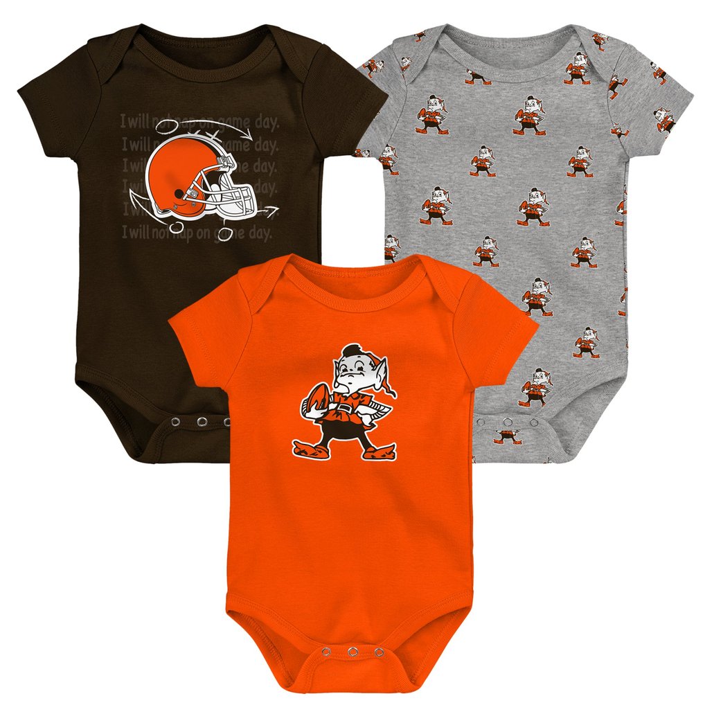 Cleveland Browns Newborn & Infant Team Starter 3-Pack Bodysuit Set