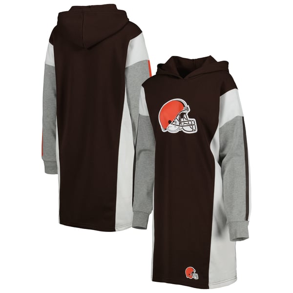 Cleveland Browns G-III 4Her by Carl Banks Women's Bootleg Long Sleeve Hoodie T-Shirt Dress