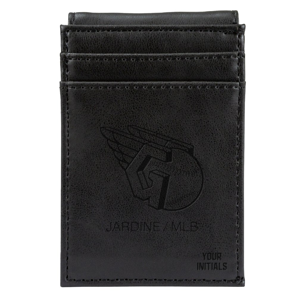 Cleveland Guardians Personalized Front Pocket Wallet - Black