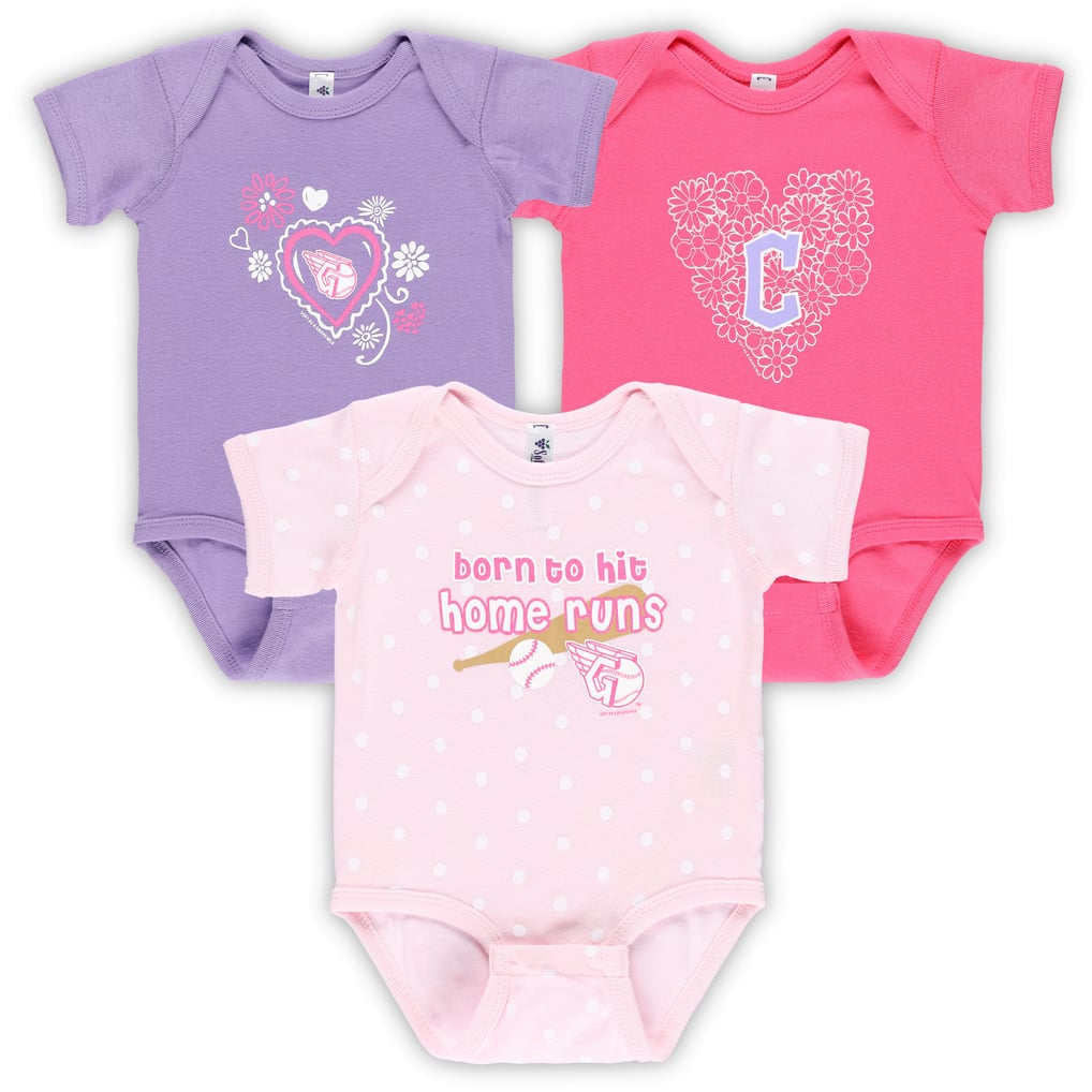 Cleveland Guardians Soft as a Grape Infant 3-Pack Bodysuit Set