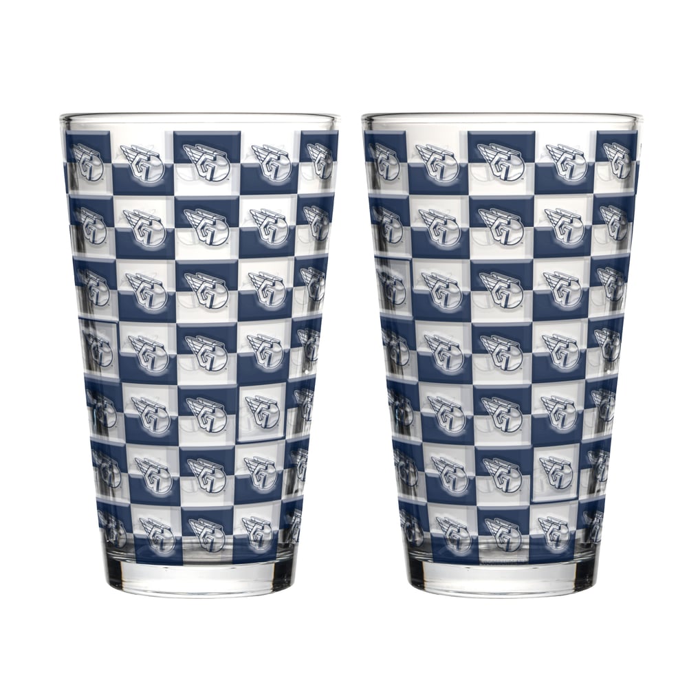 Cleveland Guardians Logo Brands Two-Pack Gridiron Stained 16oz. Pint Glass Set