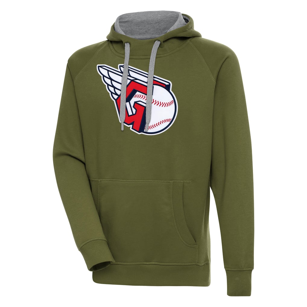  Cleveland Guardians Antigua Victory Pullover Hoodie - Olive