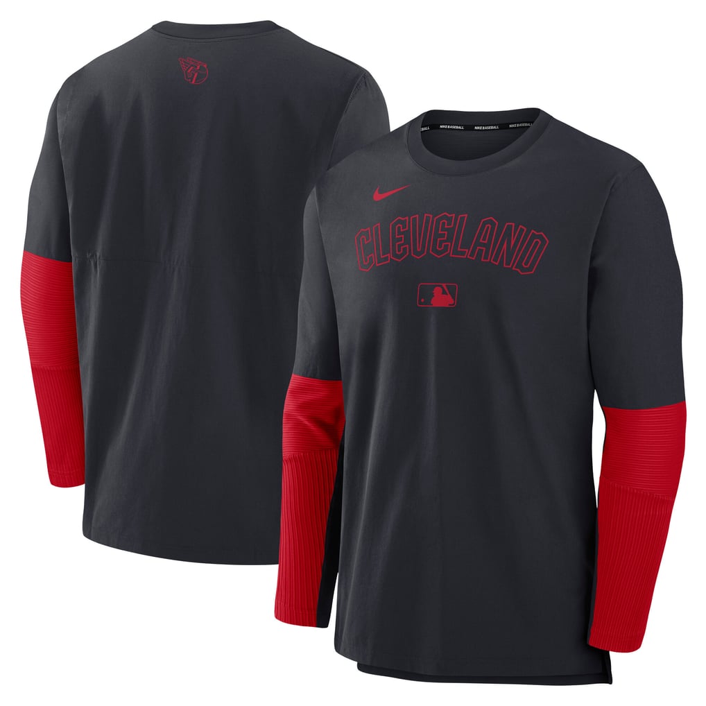 Cleveland Guardians Nike Authentic Collection Player Dri-FIT Lightweight Pullover  - Navy/Red