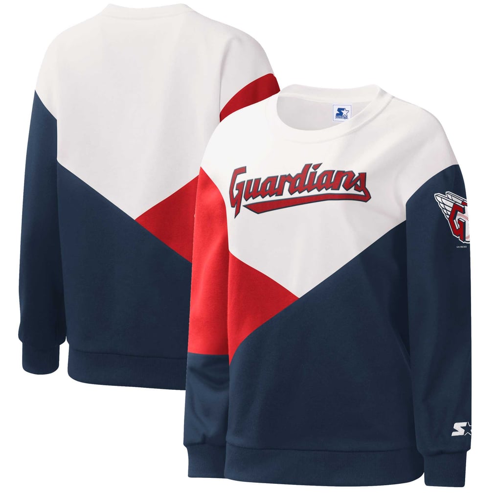 Cleveland Guardians Starter Women's Shutout Pullover Sweatshirt - White/Navy