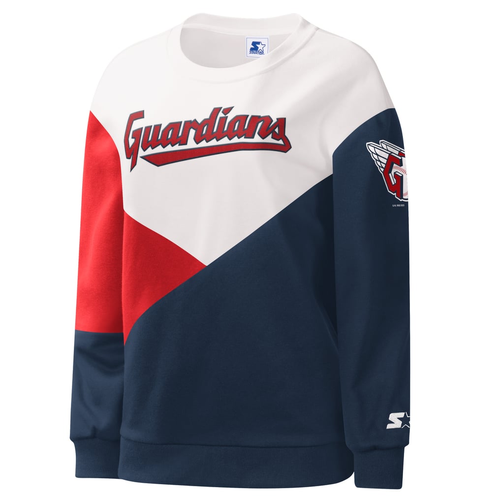 Cleveland Guardians Starter Women's Shutout Pullover Sweatshirt - White/Navy