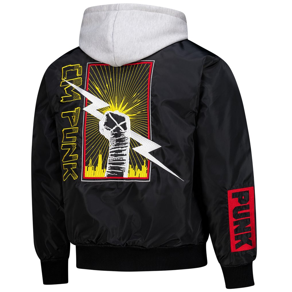 CM Punk Hooded Bomber Jacket - Black