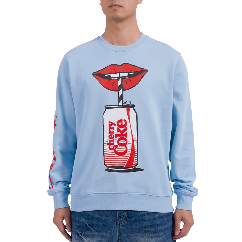  Coca-Cola Freeze Max Very Cherry Pullover Sweatshirt - Light Blue