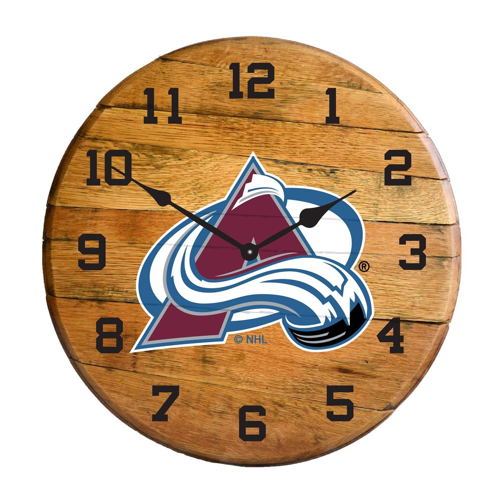 Colorado Avalanche Imperial Oak Barrel Clock