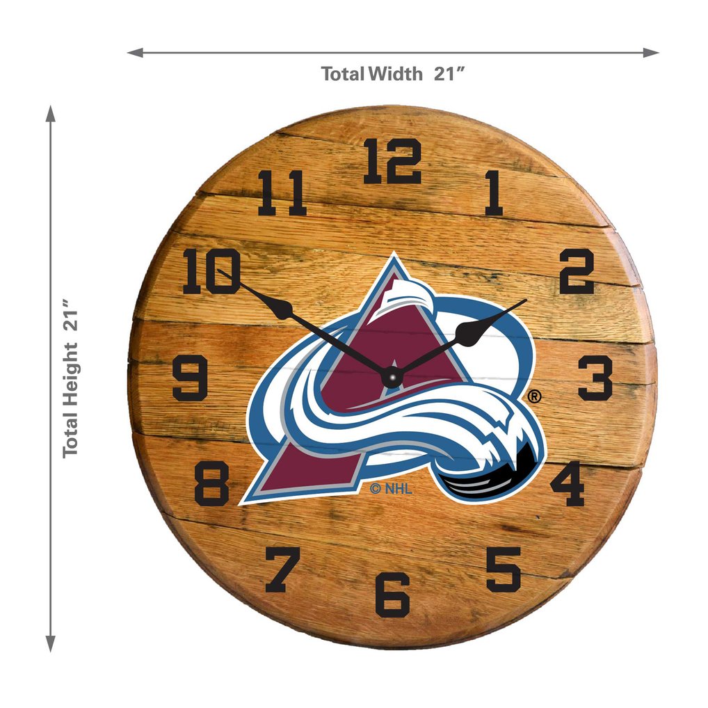 Colorado Avalanche Imperial Oak Barrel Clock