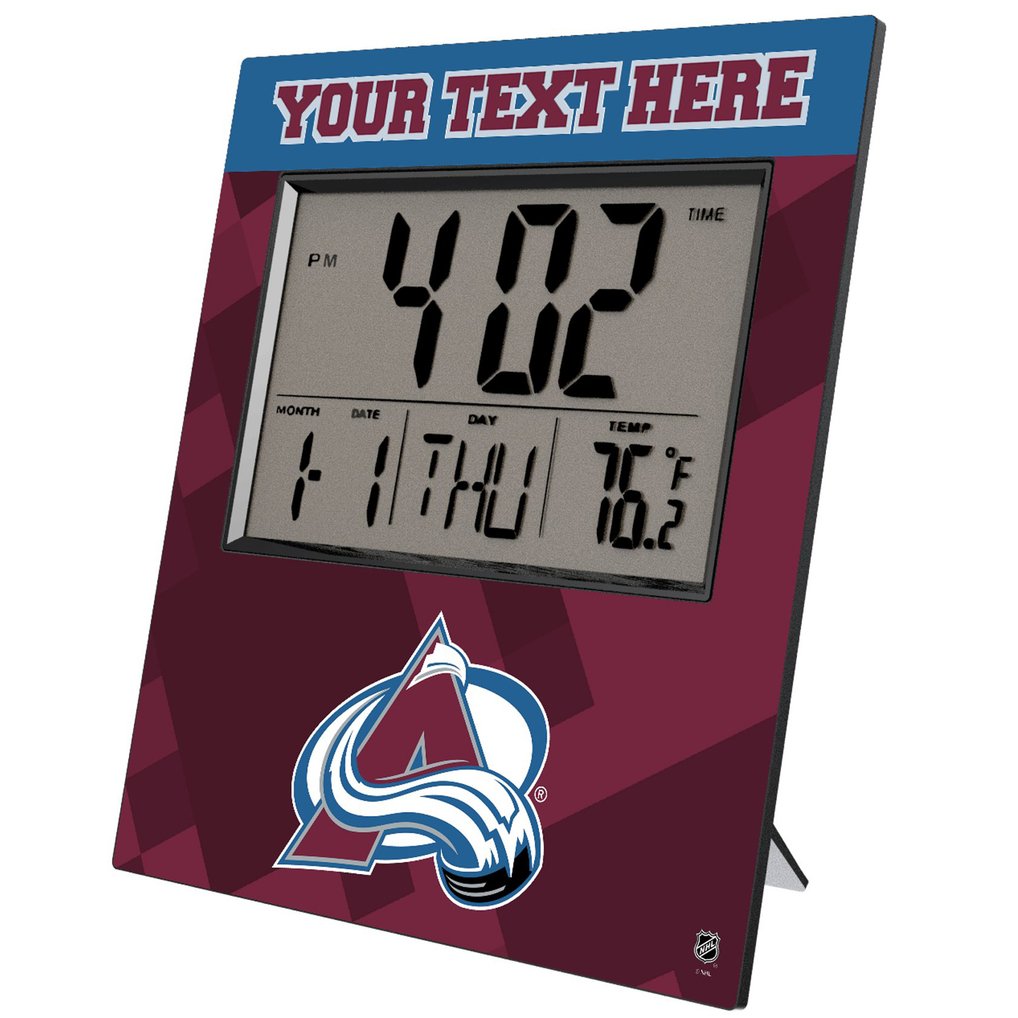 Colorado Avalanche Keyscaper Color Block Personalized Digital Desk Clock