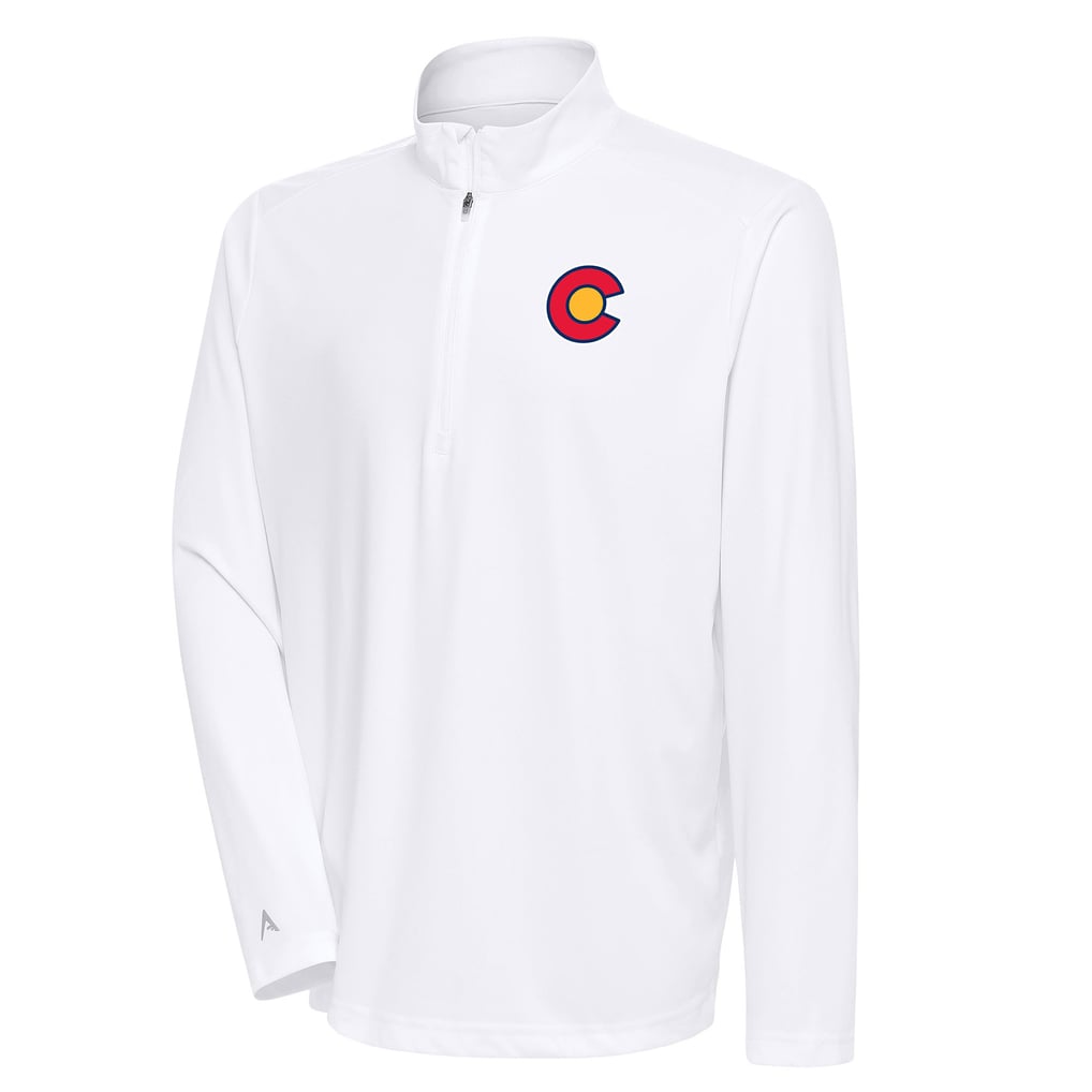 Colorado Avalanche Antigua Special Edition 2.0 Tribute Quarter-Zip Pullover Top - White