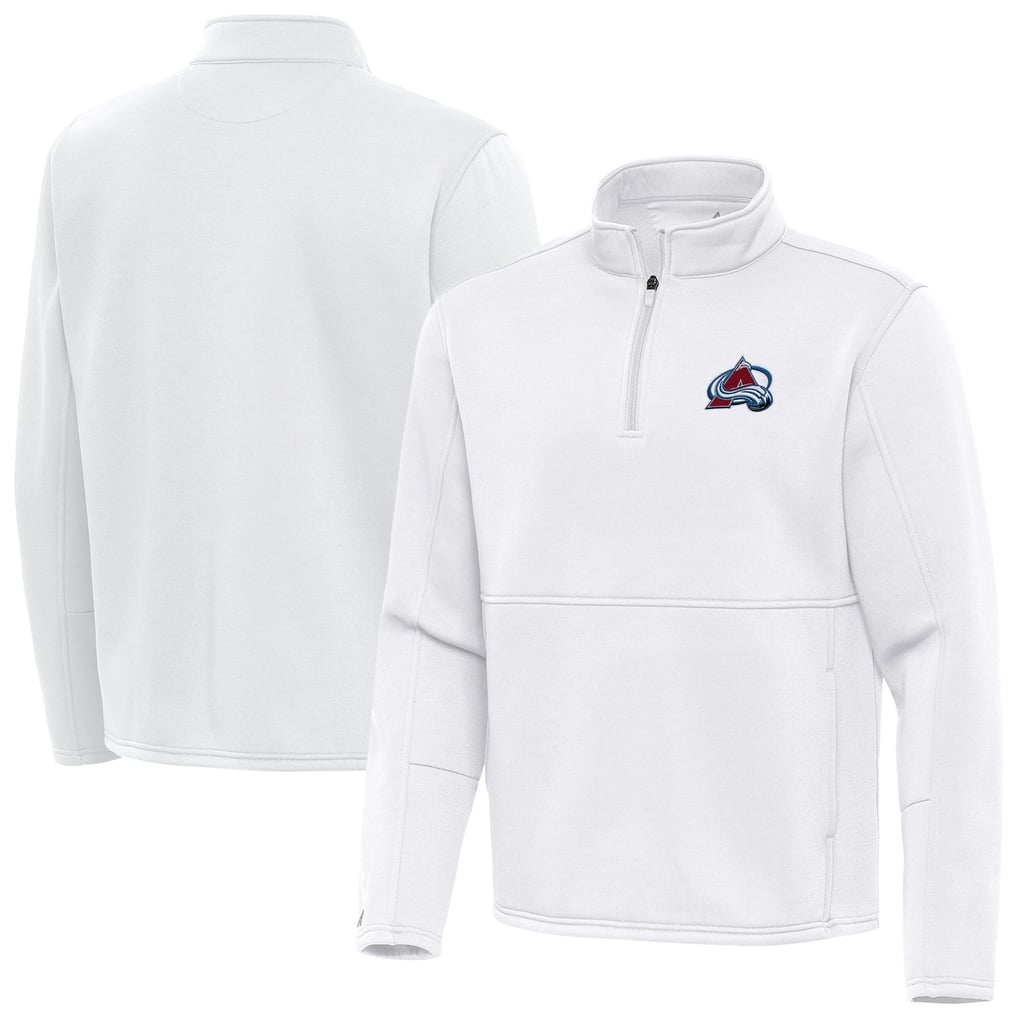 Colorado Avalanche Antigua Twist Quarter-Zip Pullover Jacket - White