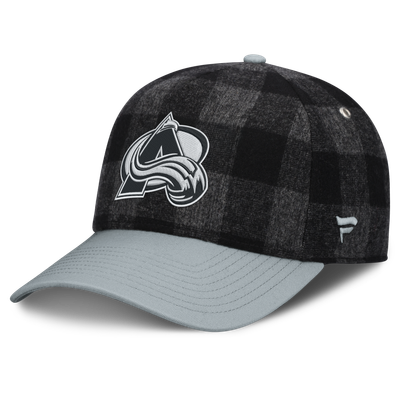 Colorado Avalanche Fanatics Huntsman Plaid A-Frame Adjustable Hat - Black/Gray
