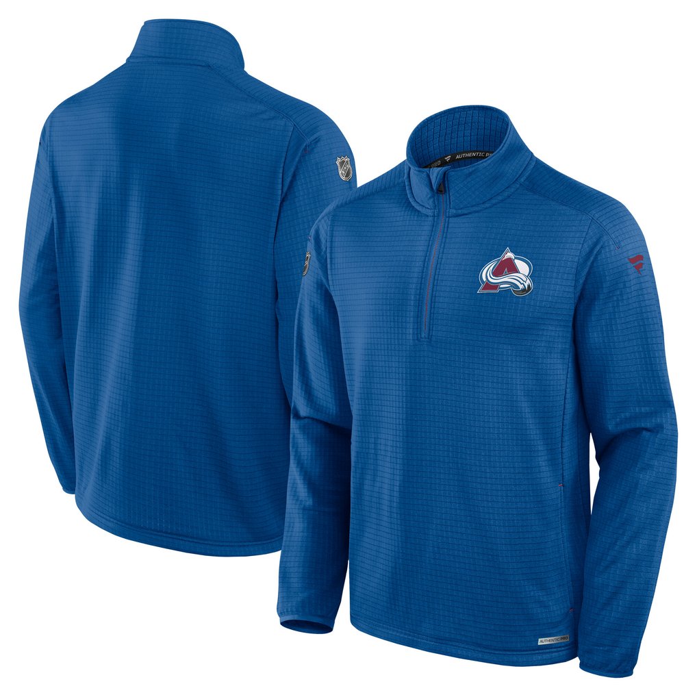 Colorado Avalanche Fanatics Authentic Pro Rink Quarter-Zip Pullover Top - Blue