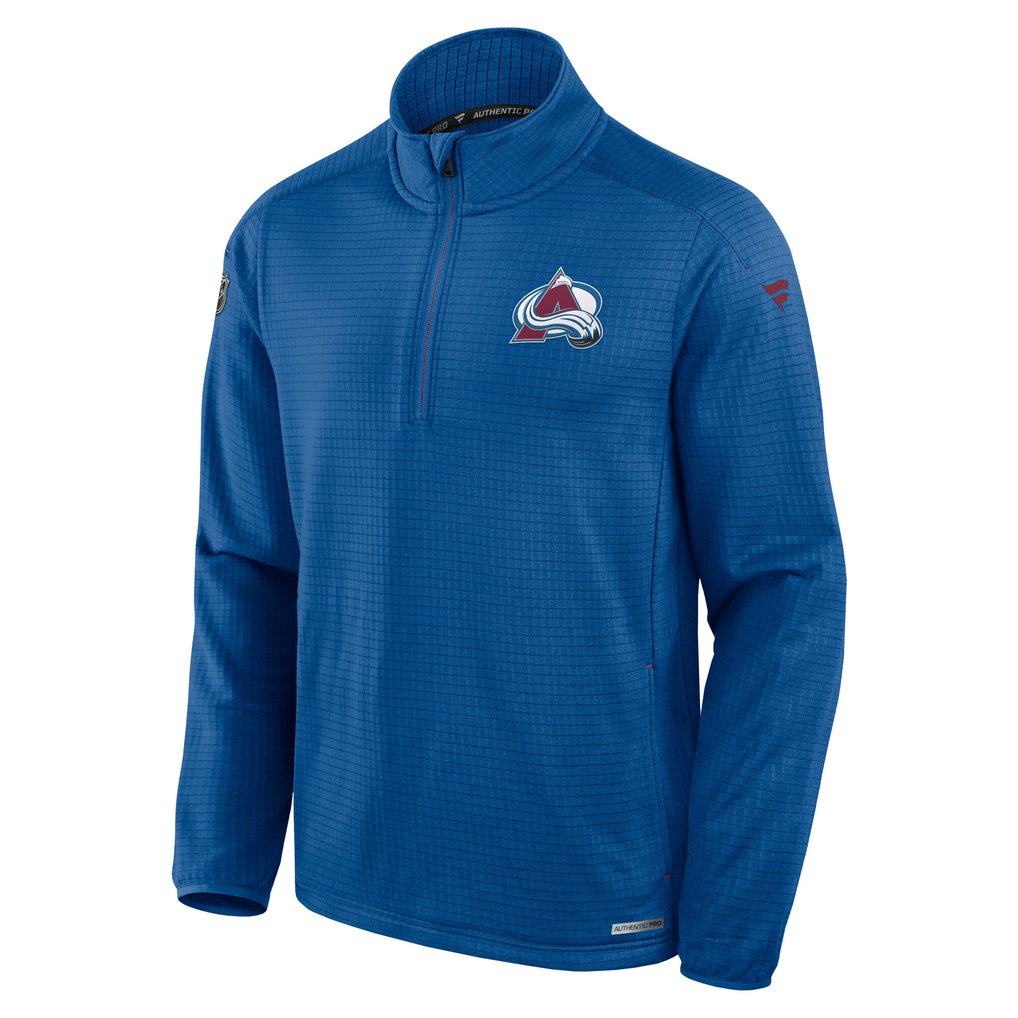  Colorado Avalanche Fanatics Authentic Pro Rink Quarter-Zip Pullover Top - Blue