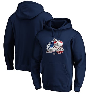 Colorado Avalanche Banner Wave Logo Pullover Hoodie - Navy