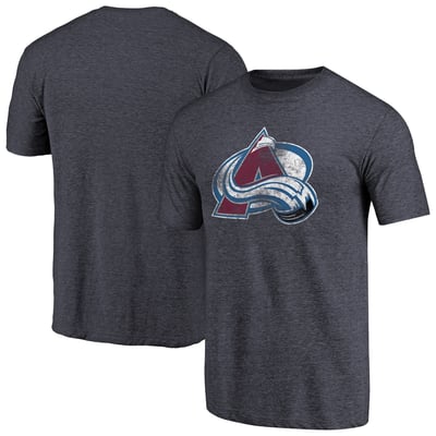 Colorado Avalanche Distressed Team Primary Logo Tri-Blend T-Shirt - Navy