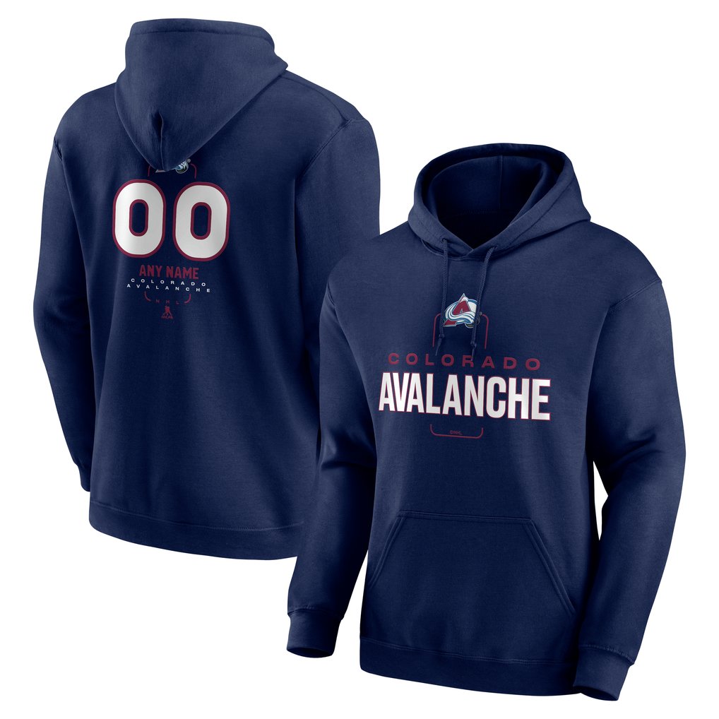 Colorado Avalanche Personalized Name & Number Midfielder Pullover Hoodie - Navy