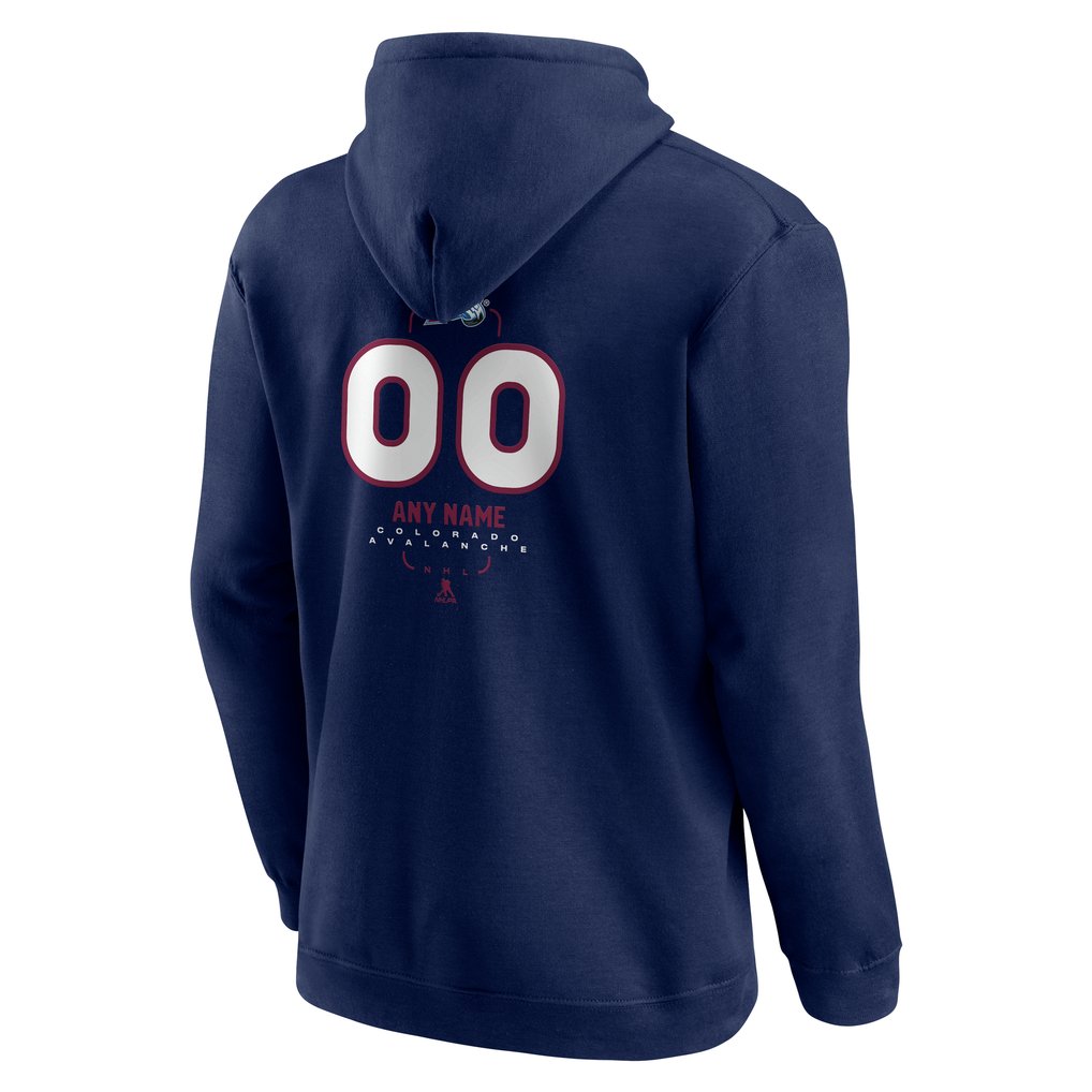 Colorado Avalanche Personalized Name & Number Midfielder Pullover Hoodie - Navy