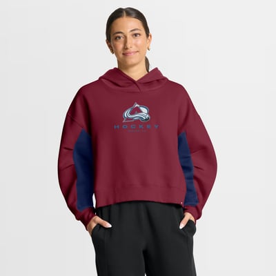 Colorado Avalanche Fanatics Women's Back Check Boxy Hoodie - Burgundy