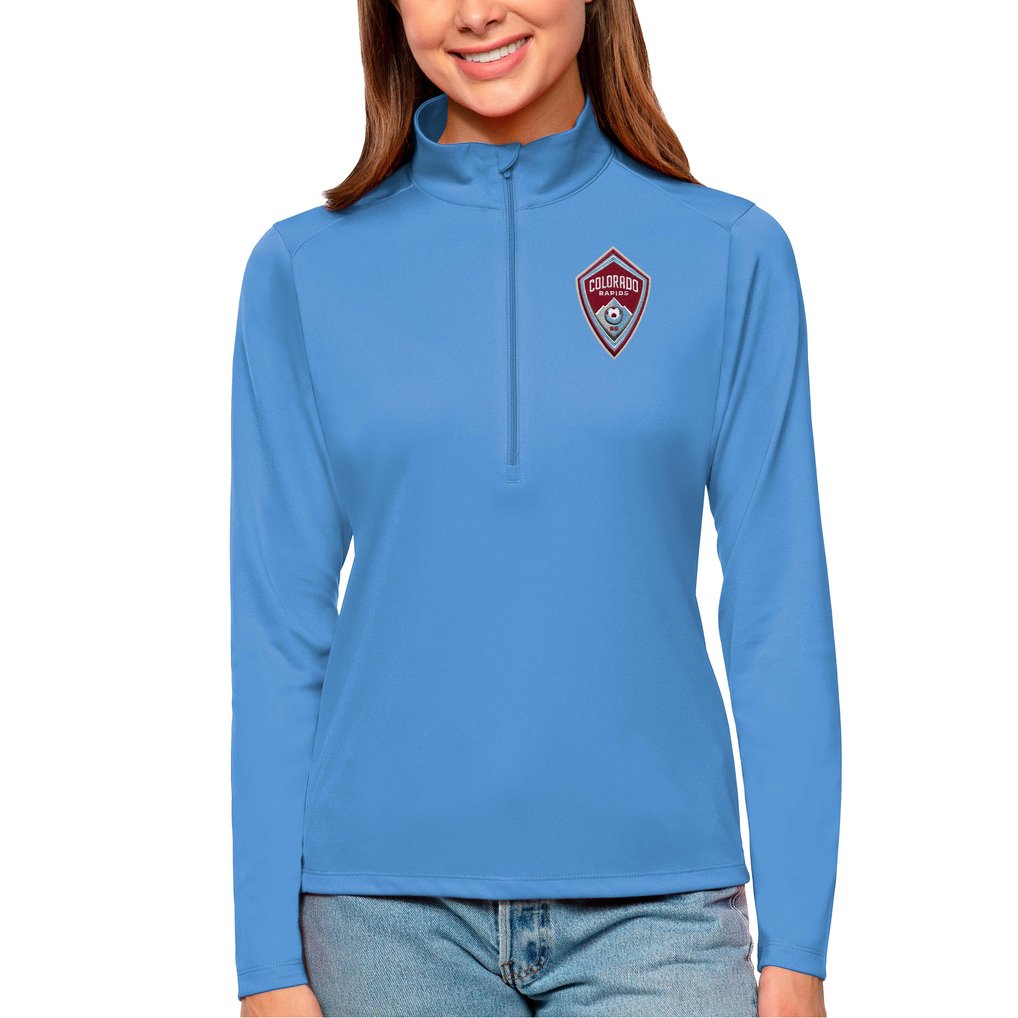 Colorado Rapids Antigua Women's Tribute Quarter-Zip Pullover Top - Light Blue