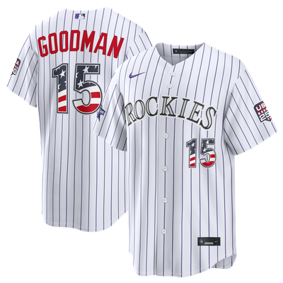 2026 All-Star Edition Stars & Stripes Colorado Rockies Hunter Goodman Nike White Stadium Jersey