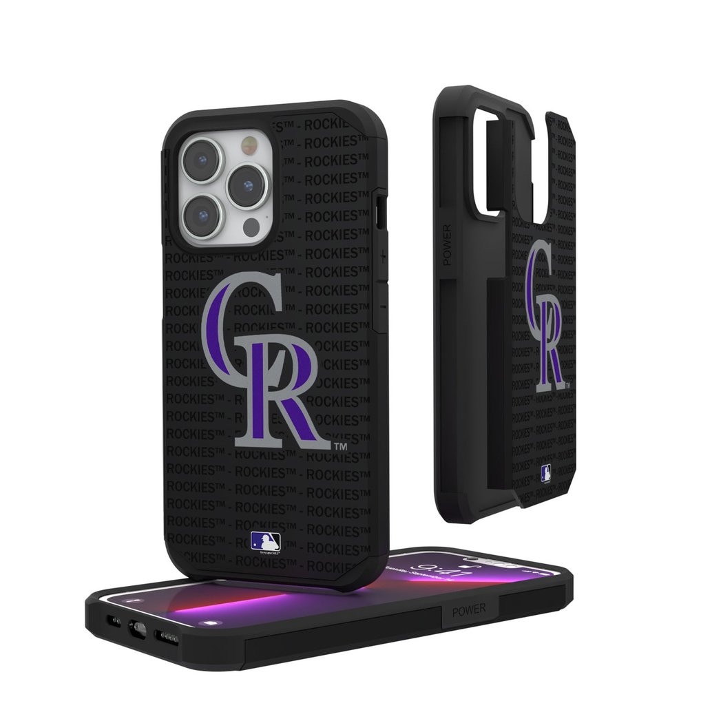 Colorado Rockies iPhone Text Backdrop Rugged Case
