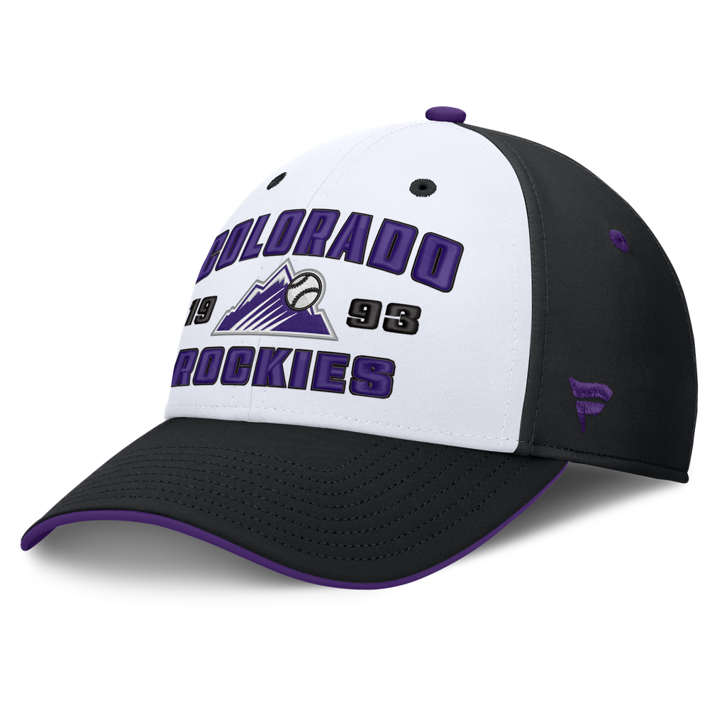 Colorado Rockies Fanatics Jammed Structured Flex Hat - Black/White