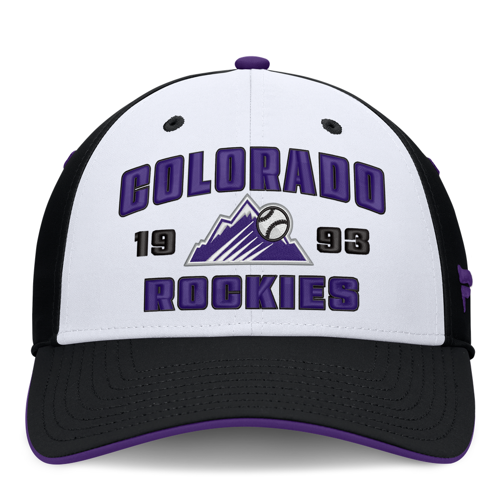 Colorado Rockies Fanatics Jammed Structured Flex Hat - Black/White