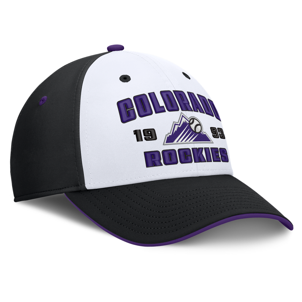 Colorado Rockies Fanatics Jammed Structured Flex Hat - Black/White