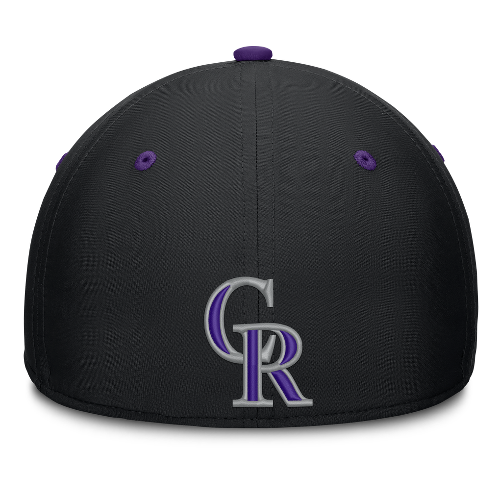 Colorado Rockies Fanatics Jammed Structured Flex Hat - Black/White
