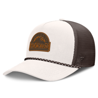 Colorado Rockies Fanatics Level Up Bronco Adjustable Trucker Hat - Cream/Brown