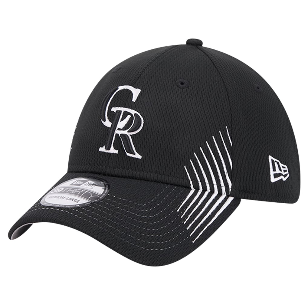 Colorado Rockies New Era Active Dash Mark 39THIRTY Flex Hat - Black