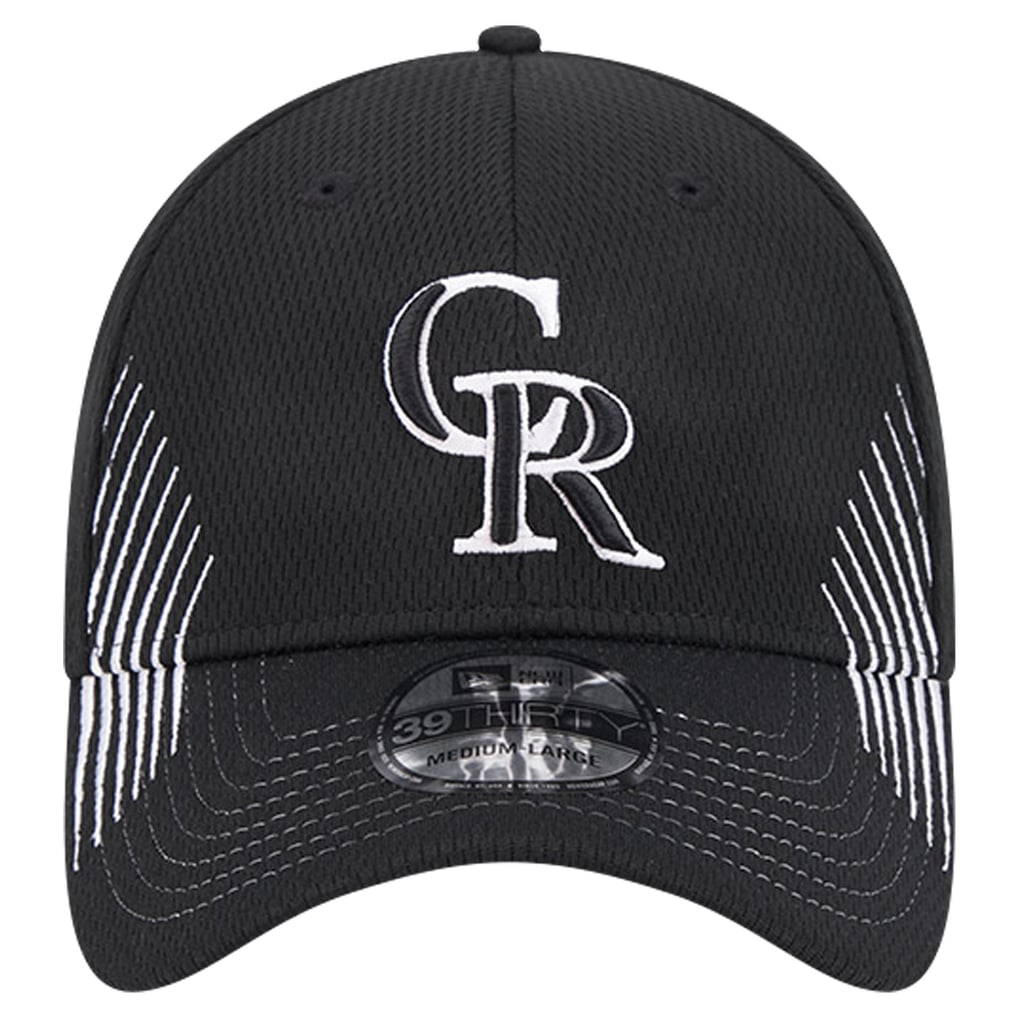 Colorado Rockies New Era Active Dash Mark 39THIRTY Flex Hat - Black