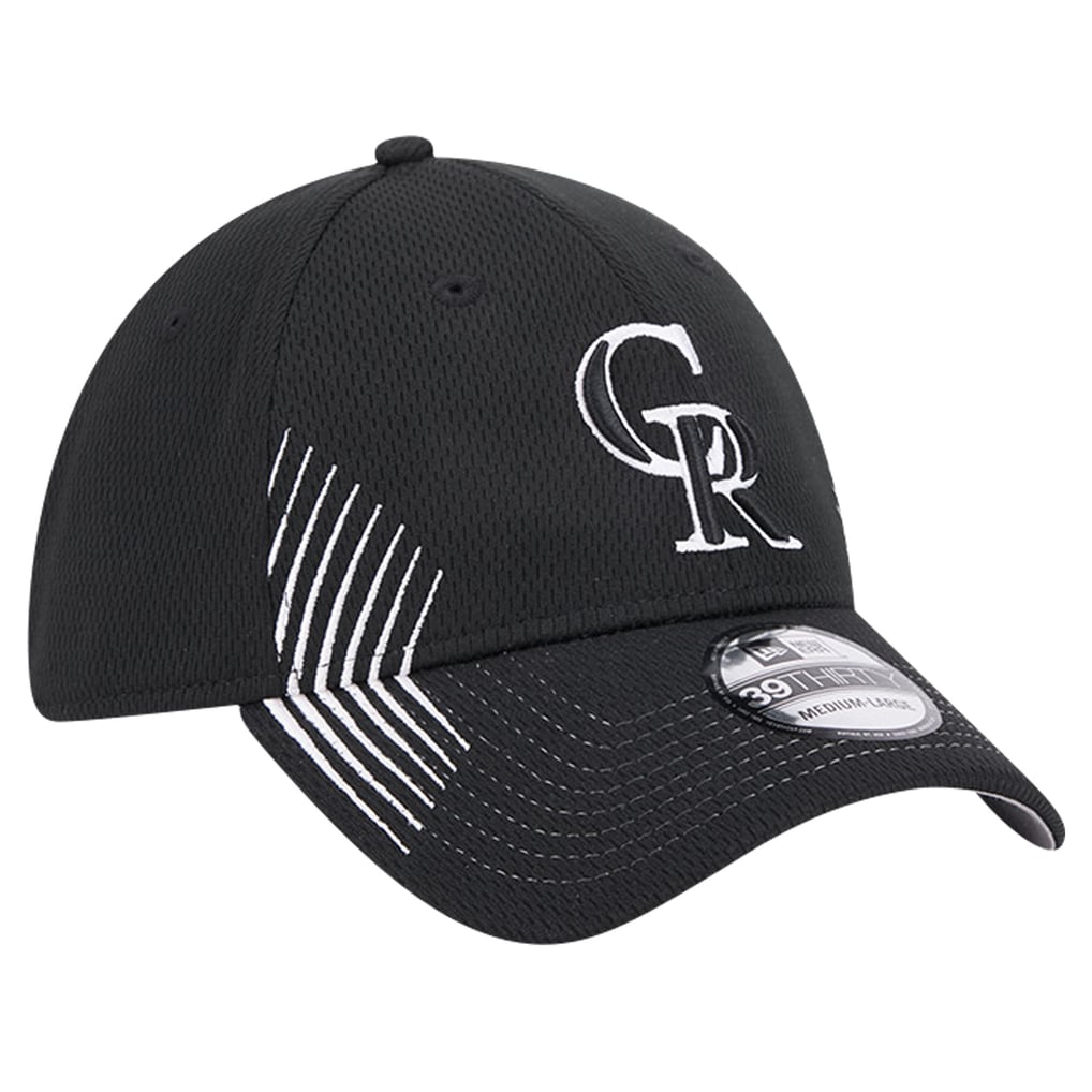 Colorado Rockies New Era Active Dash Mark 39THIRTY Flex Hat - Black