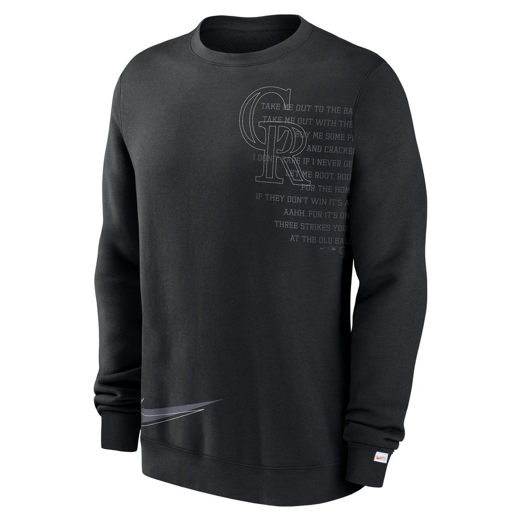 Colorado Rockies Nike Statement Ball Game Fleece Pullover Sweatshirt - Black